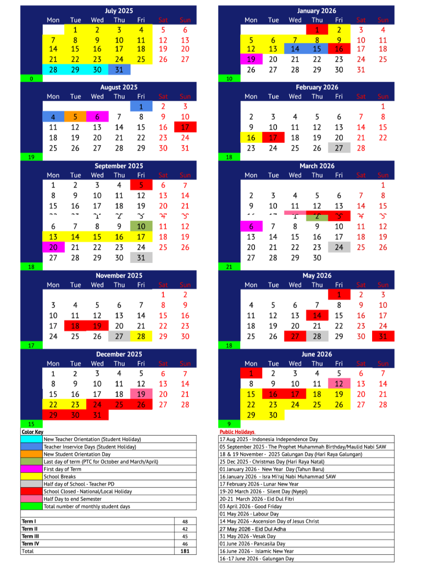 Academic Calendar